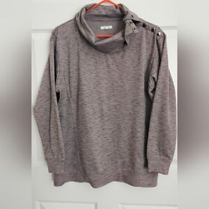 Maurices Soft Pullover Fleece Sweatshirt Top w/snap Buttons Cowl Neck